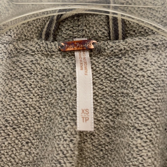 Free People Distressed Denim Attached Gray Hoodie - Picture 5 of 7